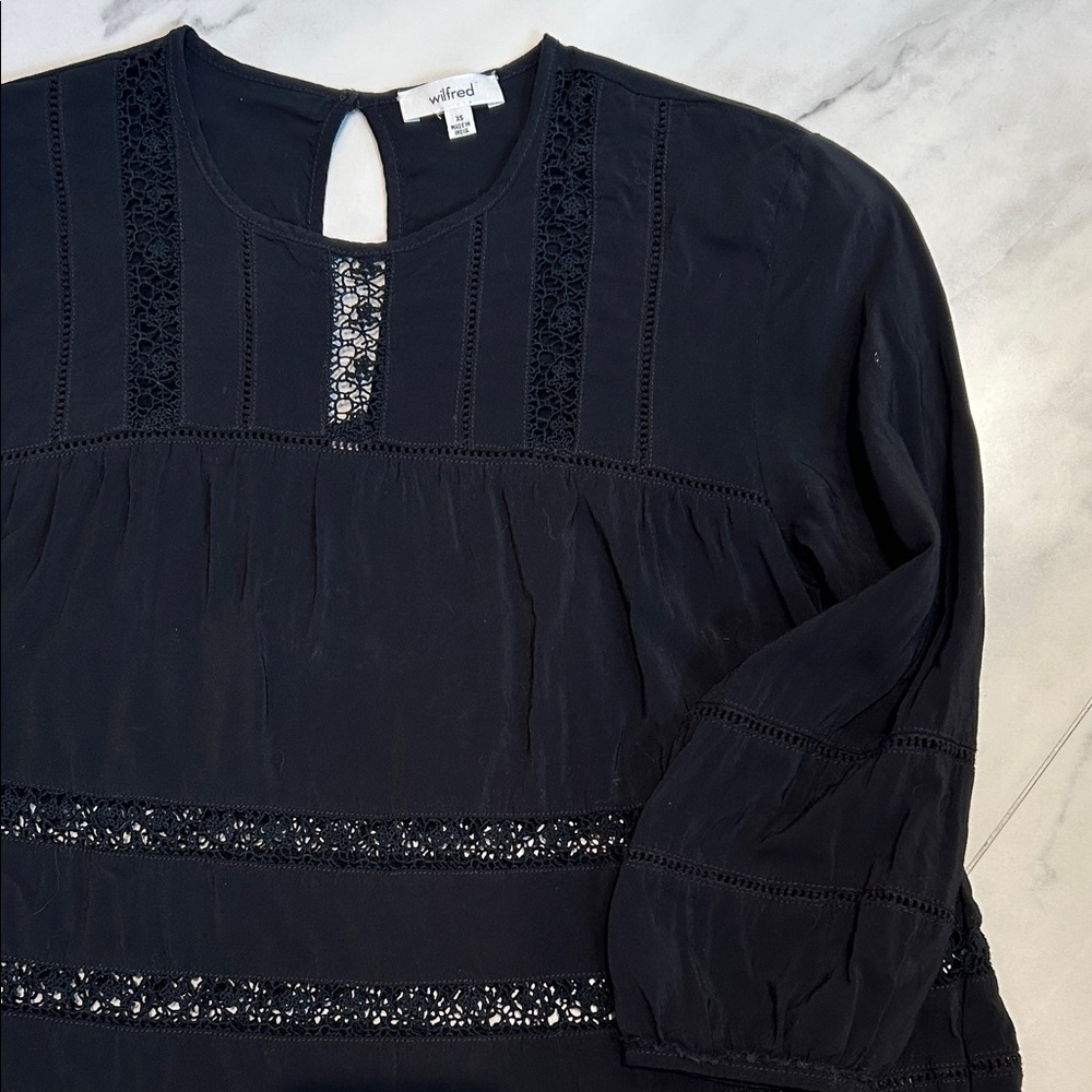 Wilfred Black Lace Peasant Blouse